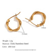 1 Pair Basic Simple Style Classic Style Solid Color Plating Stainless Steel 18k Gold Plated Earrings