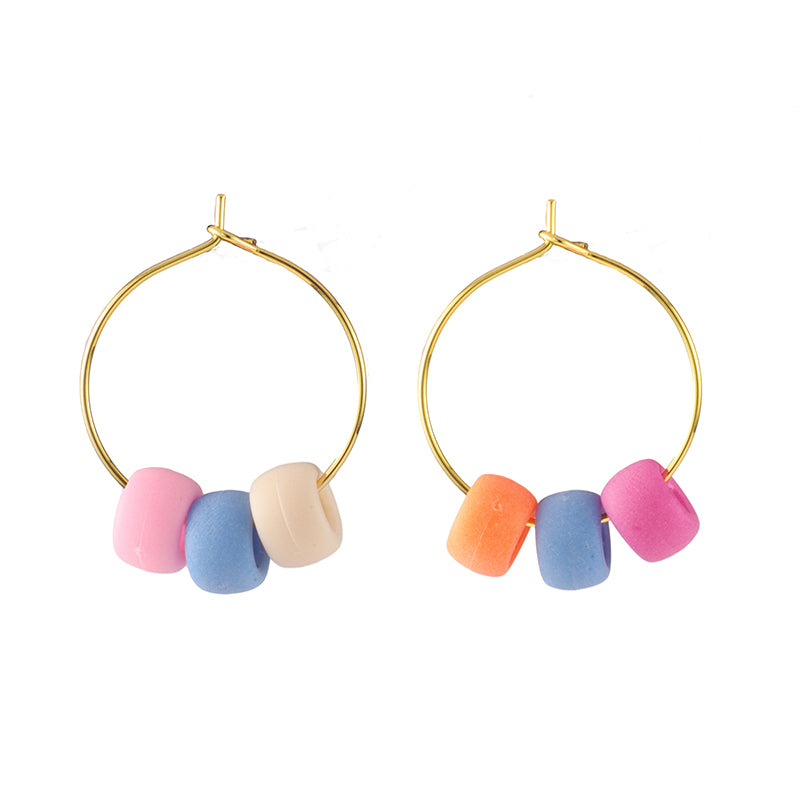 1 Pair Ig Style Simple Style Color Block Plating Copper 18k Gold Plated Hoop Earrings