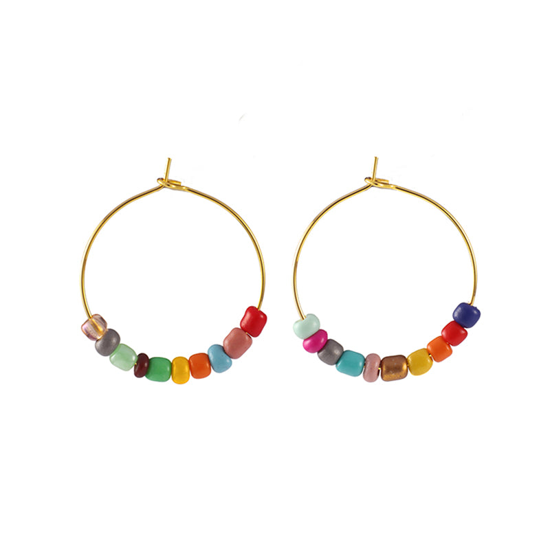 1 Pair Ig Style Simple Style Color Block Plating Copper 18k Gold Plated Hoop Earrings