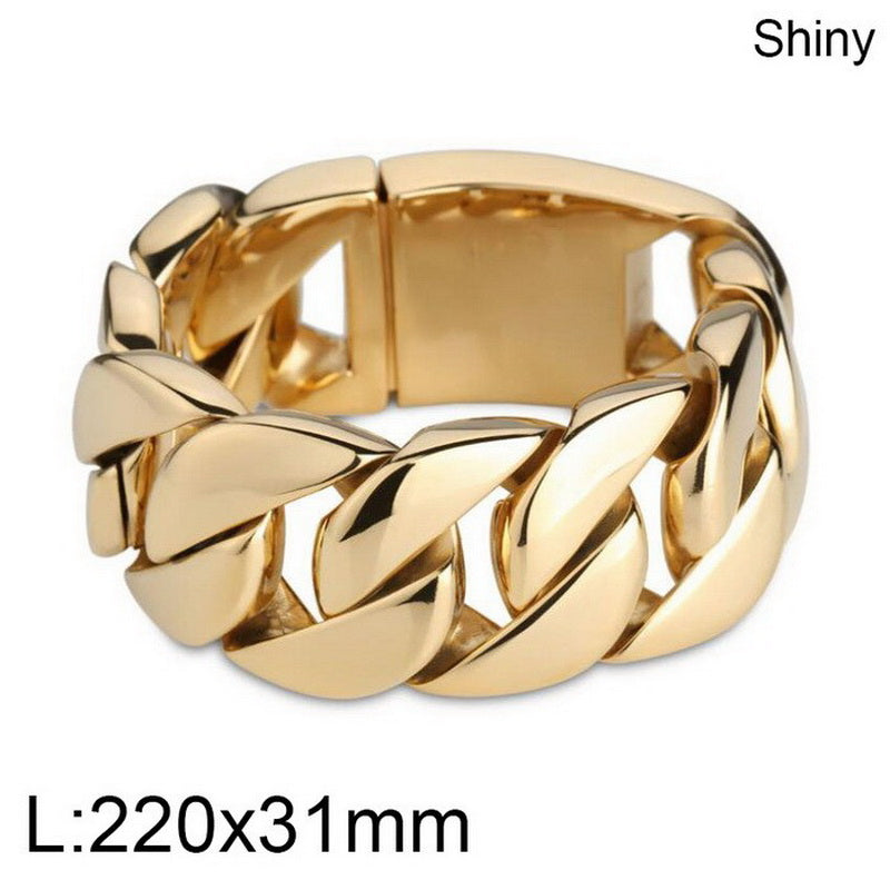 Punk Streetwear Solid Color Stainless Steel Plating 18k Gold Plated Bracelets Necklace