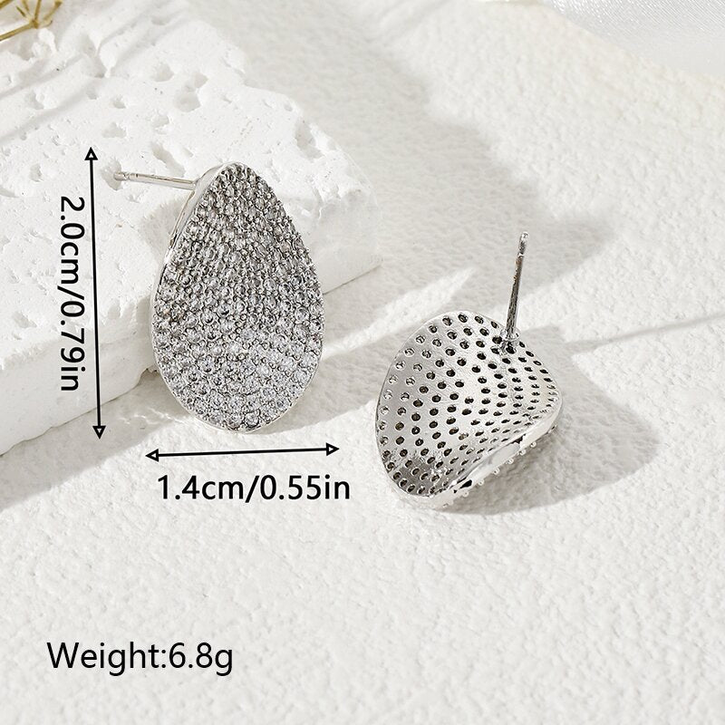 1 Pair Ig Style Elegant Glam Geometric Plating Inlay Copper Zircon Ear Studs