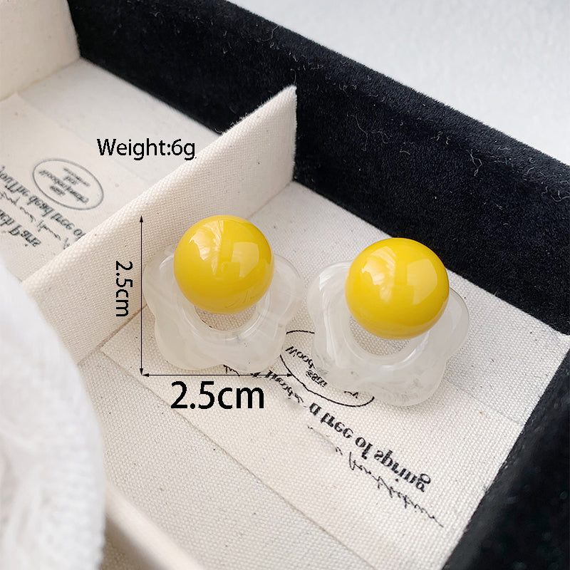 1 Pair Cute Simple Style Classic Style Flower Resin Ear Studs