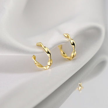 1 Pair Simple Style Commute Solid Color Plating Copper Gold Plated Earrings