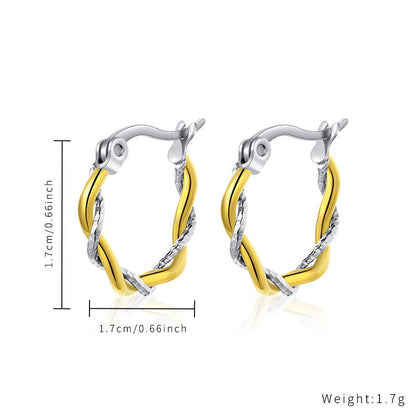 1 Pair Classic Style Round Plating Stainless Steel Titanium Steel Earrings