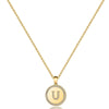 Casual Classic Style Shiny Round Letter Copper 14k Gold Plated Zircon Pendant Necklace In Bulk