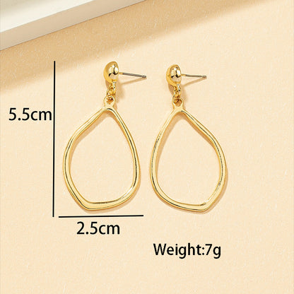 1 Pair Simple Style Solid Color Plating Alloy Gold Plated Drop Earrings