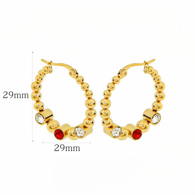 1 Pair Cute Sweet Color Block Plating Stainless Steel 18k Gold Plated Hoop Earrings