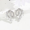 1 Pair Ig Style French Style Artistic Leaves Plating Inlay Copper Zircon Ear Studs