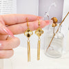 1 Pair Simple Style Flower Bow Knot Copper Plating Drop Earrings