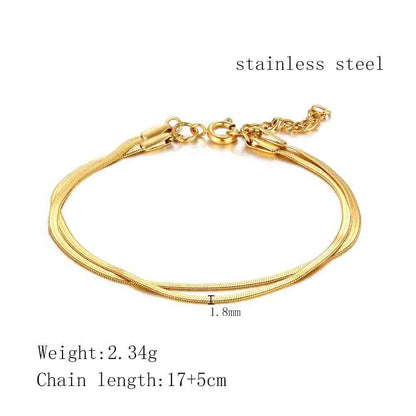 Basic Retro Solid Color Titanium Steel Plating Bracelets