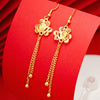 1 Pair Simple Style Flower Bow Knot Copper Plating Drop Earrings