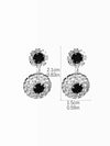 1 Pair Simple Style Shiny Round Copper Plating Inlay Rhinestones Silver Plated Drop Earrings