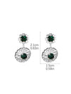 1 Pair Simple Style Shiny Round Copper Plating Inlay Rhinestones Silver Plated Drop Earrings