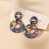 1 Piece Simple Style Commute Circle Round Lacquer Painting Plating Hollow Out Arylic Metal Gold Plated Drop Earrings