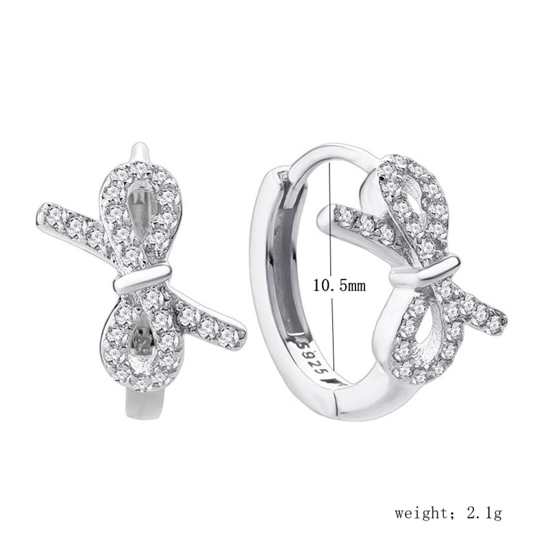 1 Pair Ig Style Elegant Bow Knot Plating Inlay Sterling Silver Zircon Silver Plated Ear Studs