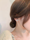 1 Pair Cute Sweet Heart Shape Bow Knot Imitation Pearl Alloy Copper Drop Earrings