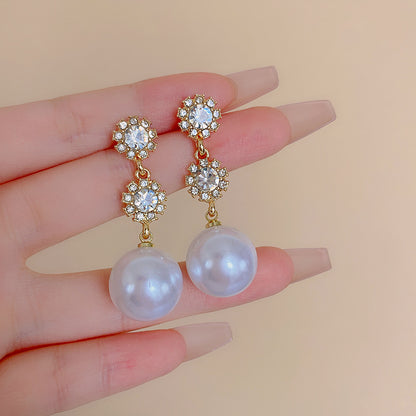 1 Pair Elegant Sweet Geometric Solid Color Alloy Drop Earrings