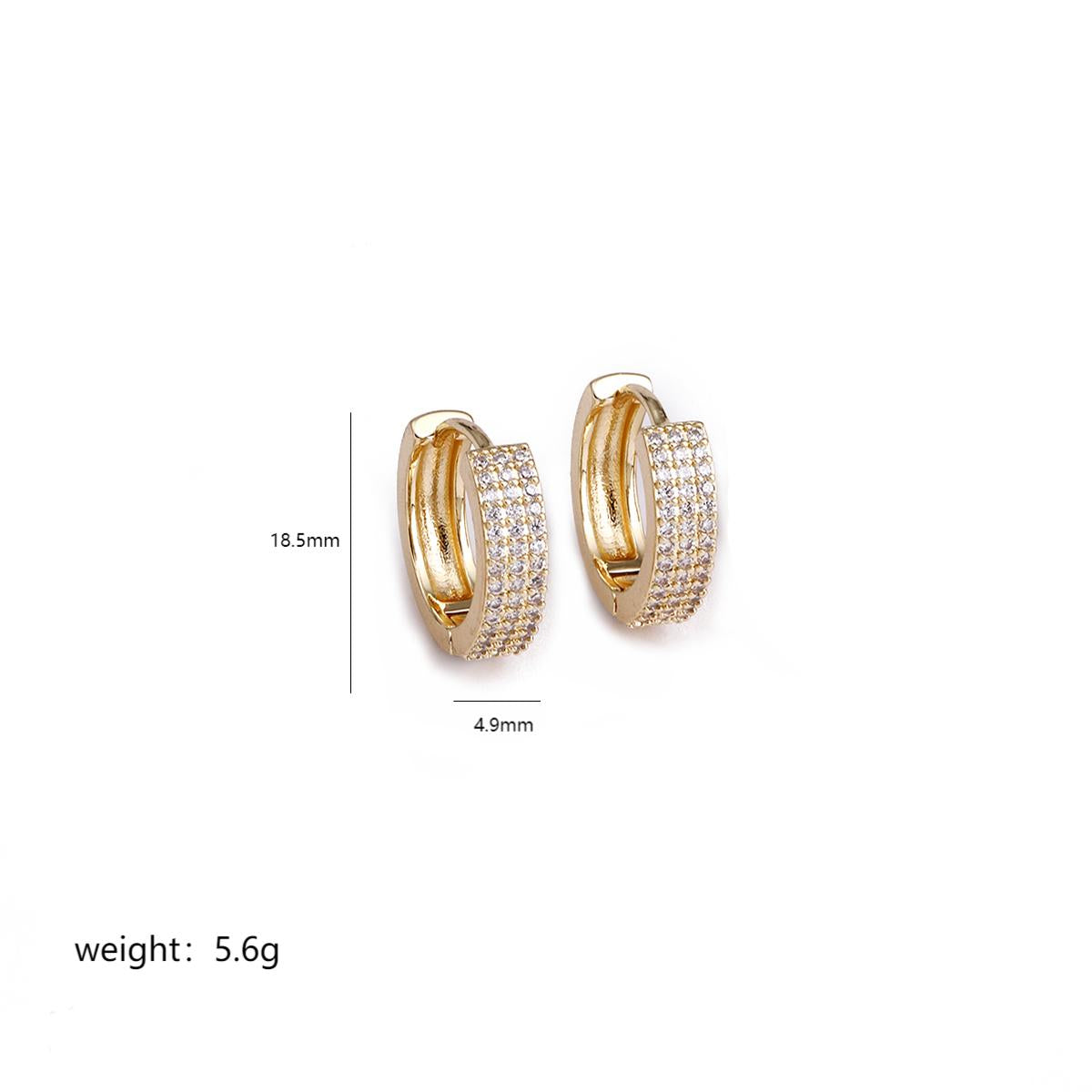 1 Pair Lady Commute Circle Plating Inlay Copper Zircon 18k Gold Plated Earrings