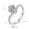 Elegant Classic Style Round Sterling Silver White Gold Plated Moissanite Rings In Bulk