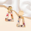 1 Piece Casual Vacation Trapezoid Oval Heart Shape Lacquer Painting Arylic Metal Acrylic Alloy Gold Plated Drop Earrings