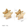 1 Pair Simple Style Pentagram Polishing Plating Copper 18k Gold Plated Ear Studs