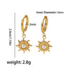 1 Pair Streetwear Sun Polishing Plating Inlay Stainless Steel Natural Stone 18k Gold Plated Drop Earrings