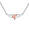 Elegant Heart Shape Sterling Silver Inlay Zircon Pendant Necklace