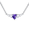 Elegant Heart Shape Sterling Silver Inlay Zircon Pendant Necklace