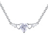 Elegant Heart Shape Sterling Silver Inlay Zircon Pendant Necklace