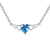 Elegant Heart Shape Sterling Silver Inlay Zircon Pendant Necklace