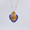 Vintage Style Heart Shape Copper Gold Plated Seed Bead Pendant Necklace In Bulk