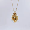 Vintage Style Heart Shape Copper Gold Plated Seed Bead Pendant Necklace In Bulk