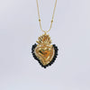 Vintage Style Heart Shape Copper Gold Plated Seed Bead Pendant Necklace In Bulk