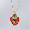 Vintage Style Heart Shape Copper Gold Plated Seed Bead Pendant Necklace In Bulk