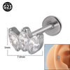 Simple Style Eye Titanium Inlay Opal Zircon Lip Stud