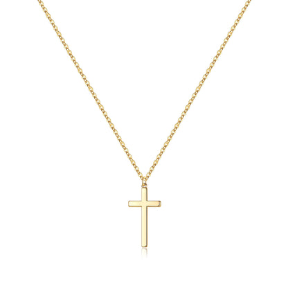 Simple Style Commute Cross Sterling Silver Plating 14k Gold Plated Rose Gold Plated Silver Plated Pendant Necklace