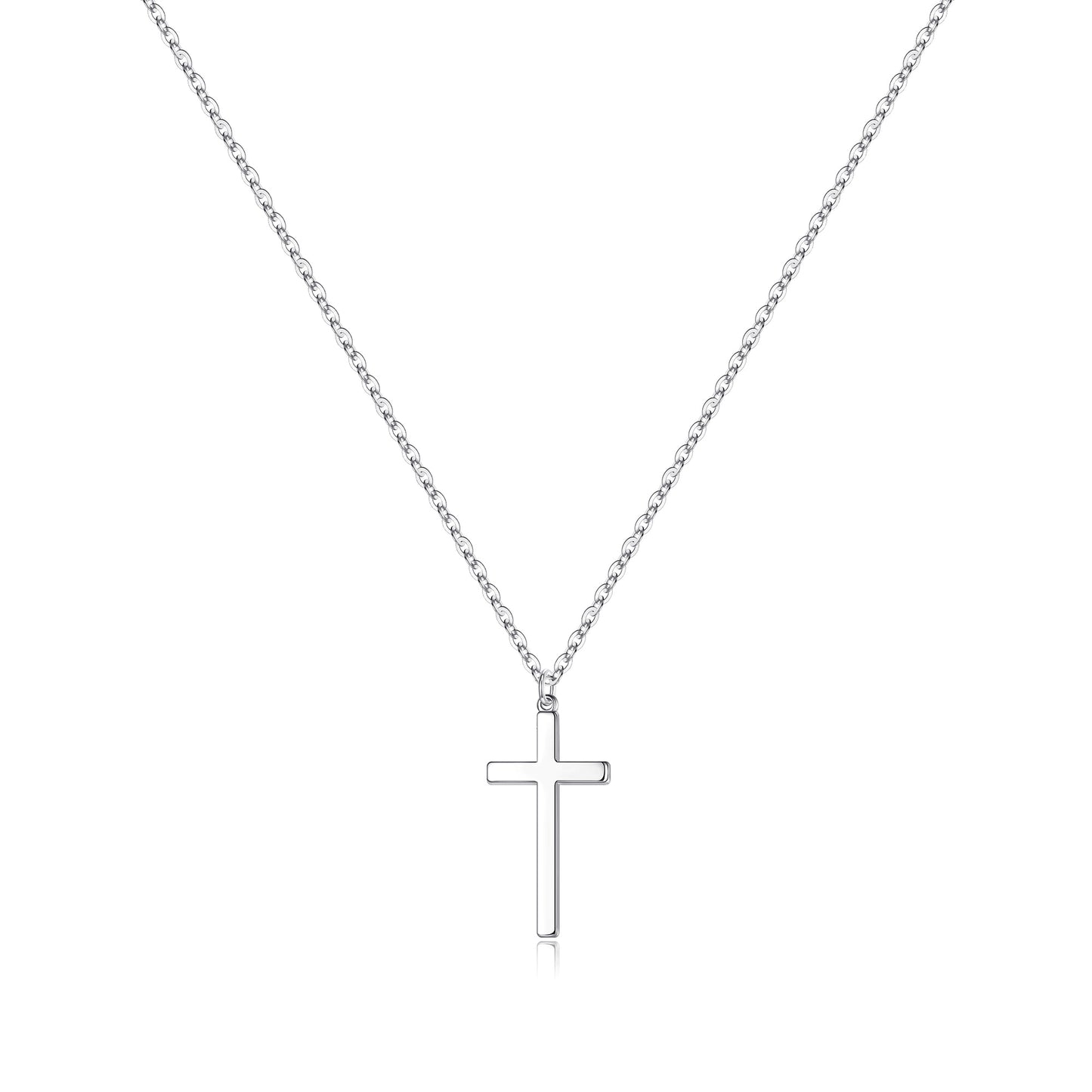 Simple Style Commute Cross Sterling Silver Plating 14k Gold Plated Rose Gold Plated Silver Plated Pendant Necklace