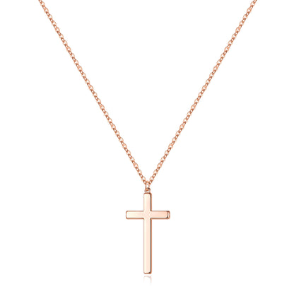 Simple Style Commute Cross Sterling Silver Plating 14k Gold Plated Rose Gold Plated Silver Plated Pendant Necklace