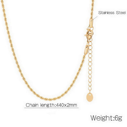 Casual Simple Style Solid Color Stainless Steel Titanium Steel Plating Gold Plated Necklace