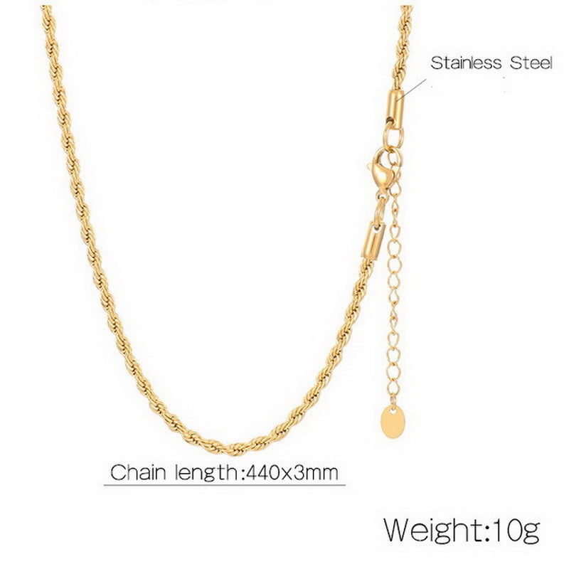 Casual Simple Style Solid Color Stainless Steel Titanium Steel Plating Gold Plated Necklace