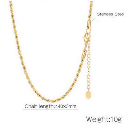 Casual Simple Style Solid Color Stainless Steel Titanium Steel Plating Gold Plated Necklace