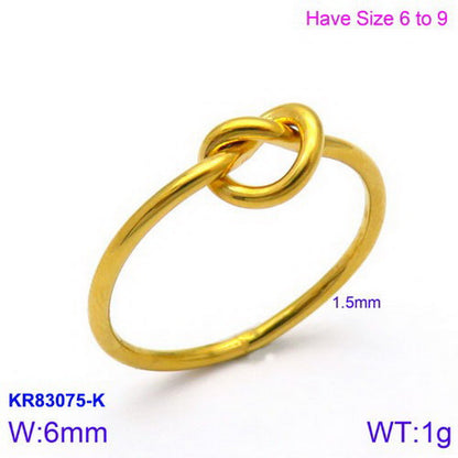 Wholesale Jewelry Simple Style Commute Solid Color Titanium Steel 18K Gold Plated Plating Rings