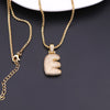 Simple Style Shiny Letter Copper 18k Gold Plated Zircon Pendant Necklace In Bulk