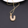 Simple Style Shiny Letter Copper 18k Gold Plated Zircon Pendant Necklace In Bulk