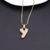 Simple Style Shiny Letter Copper 18k Gold Plated Zircon Pendant Necklace In Bulk