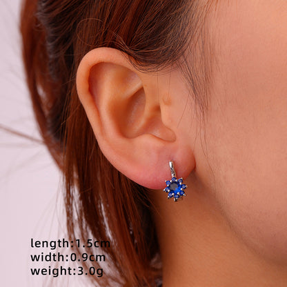 1 Pair Glam Simple Style Color Block Inlay Copper Zircon Ear Studs