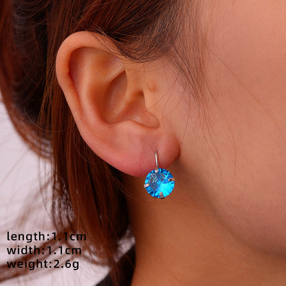 1 Pair Glam Simple Style Color Block Inlay Copper Zircon Ear Studs