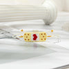 Cute Luxurious Heart Shape Glass Rope Handmade Women's Drawstring Bracelets