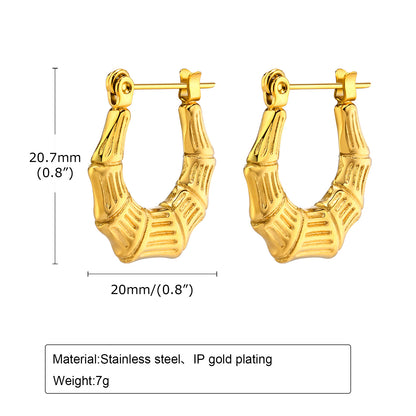 1 Pair Simple Style Solid Color Plating Stainless Steel 18k Gold Plated Earrings