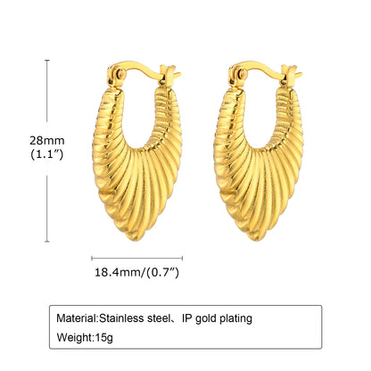 1 Pair Simple Style Solid Color Plating Stainless Steel 18k Gold Plated Earrings